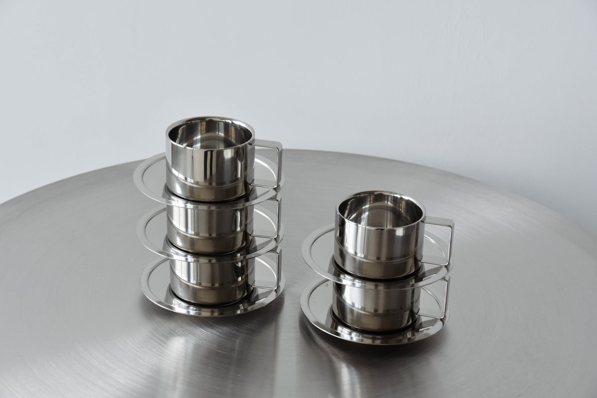 Platine Stainless Steel Cup and Saucer (6.8 oz)