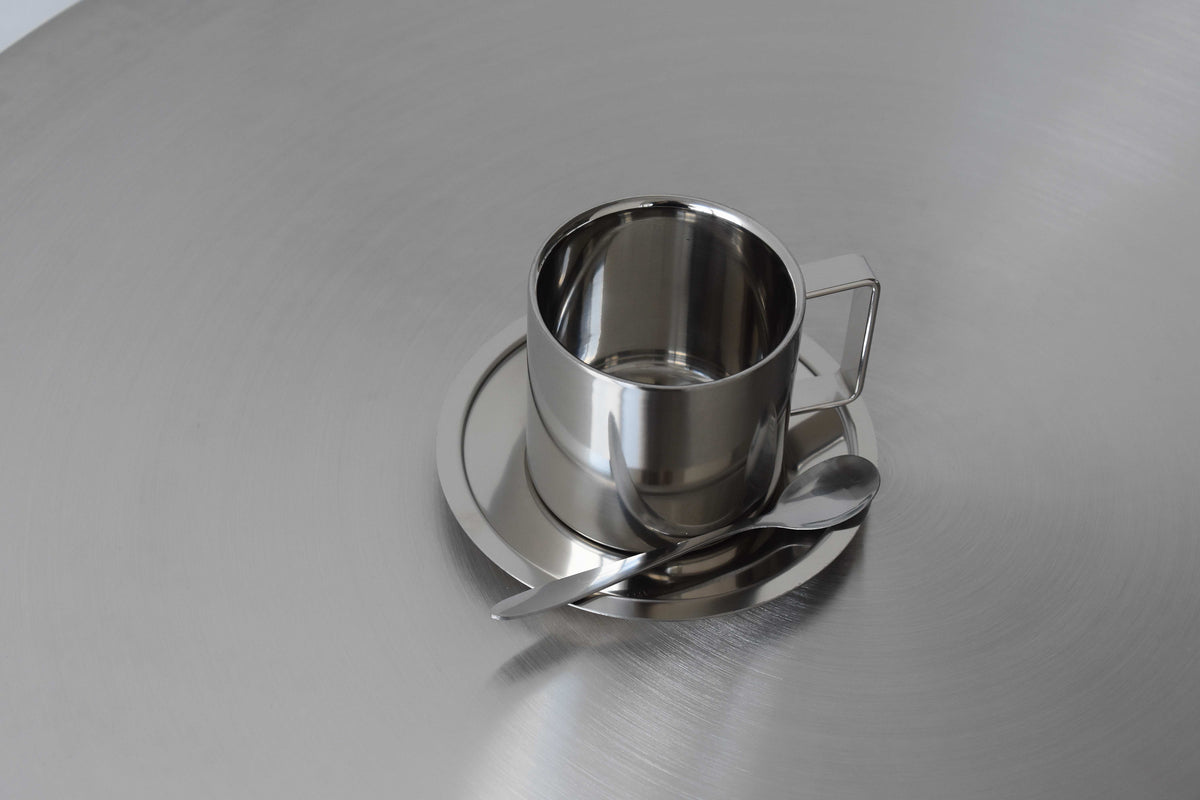 Platine Stainless Steel Cup and Saucer (9.3 oz)